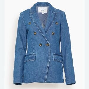 Tanya Taylor Michelle Tailored Denim Blazer Jacket Size 4 NWOT Timeless Modern